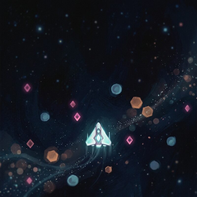 Void Drift — a small ship adrift in a field of neon enemies